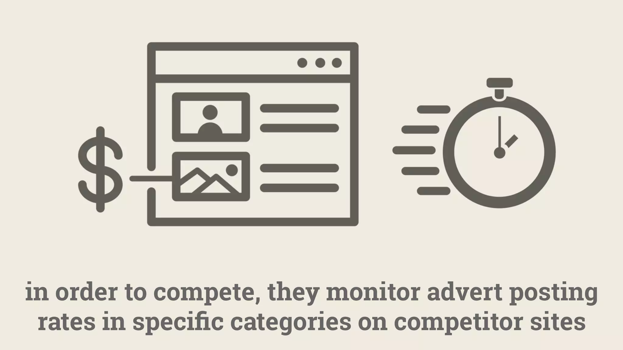 in order to compete, they monitor advert posting
rates in speciﬁc categories on competitor sites
 
