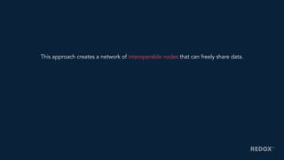 This approach creates a network of interoperable nodes that can freely share data.
 