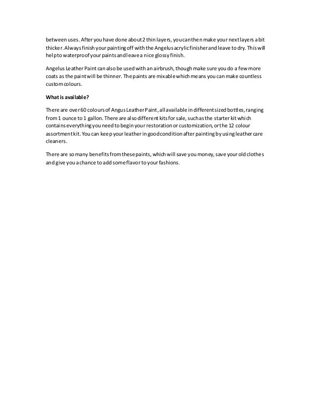 How repair your shoes using angelus leather paint