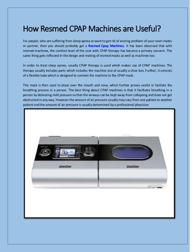 How resmed cpap machines are useful