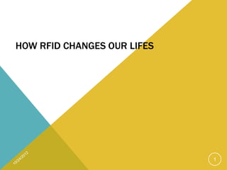 HOW RFID CHANGES OUR LIFES




                             1
 