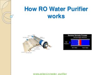 How RO Water Purifier
works
www.zelect.in/water_purifier
 