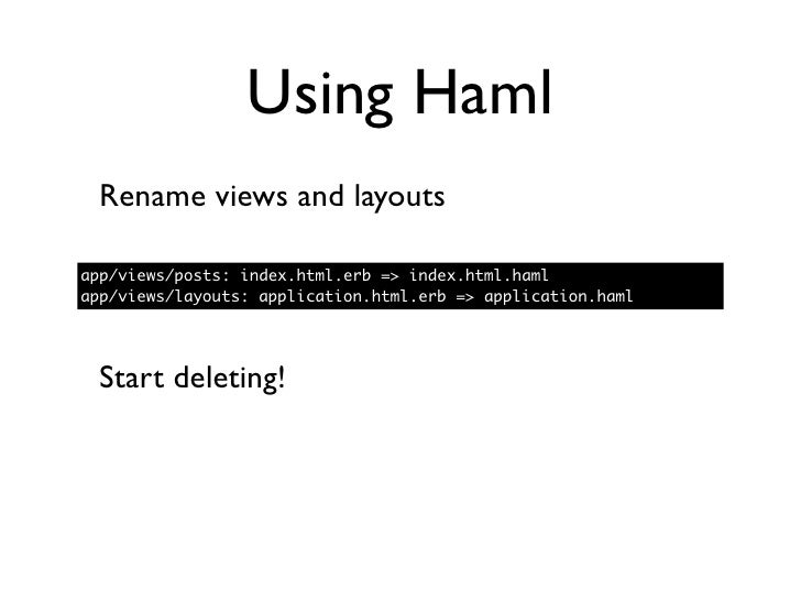 Hows Haml?