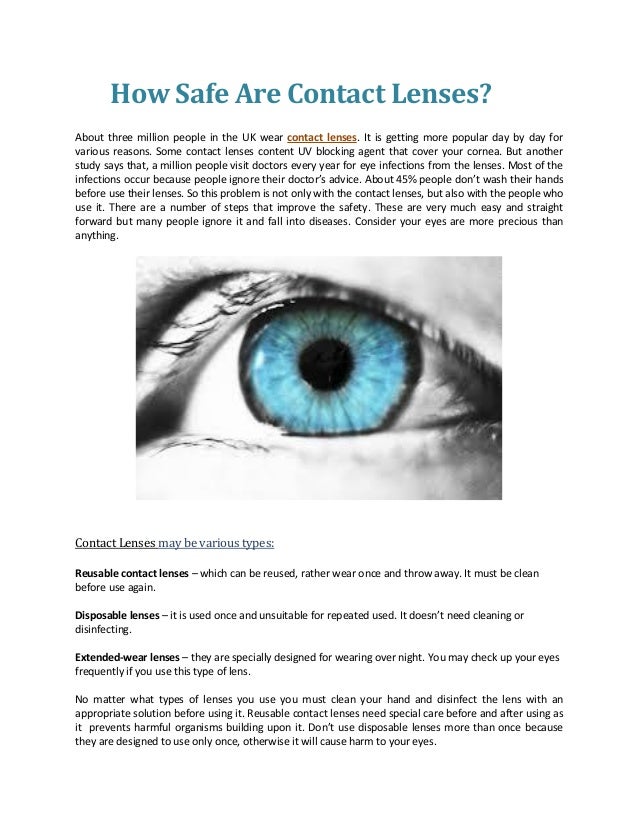How safe are contact lenses