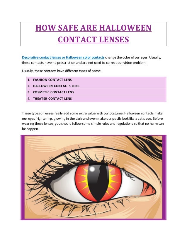 how safe are halloween contact lenses