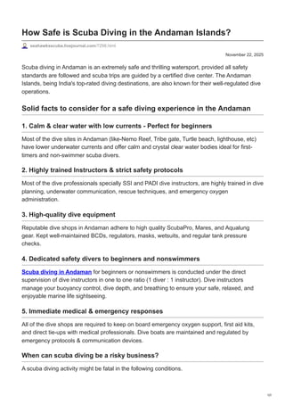 Important Tips to Safely Scuba Dive in the Andaman Islands | PDF