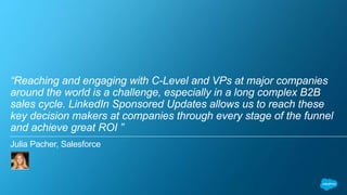 “Reaching and engaging with C-Level and VPs at major companies
around the world is a challenge, especially in a long compl...