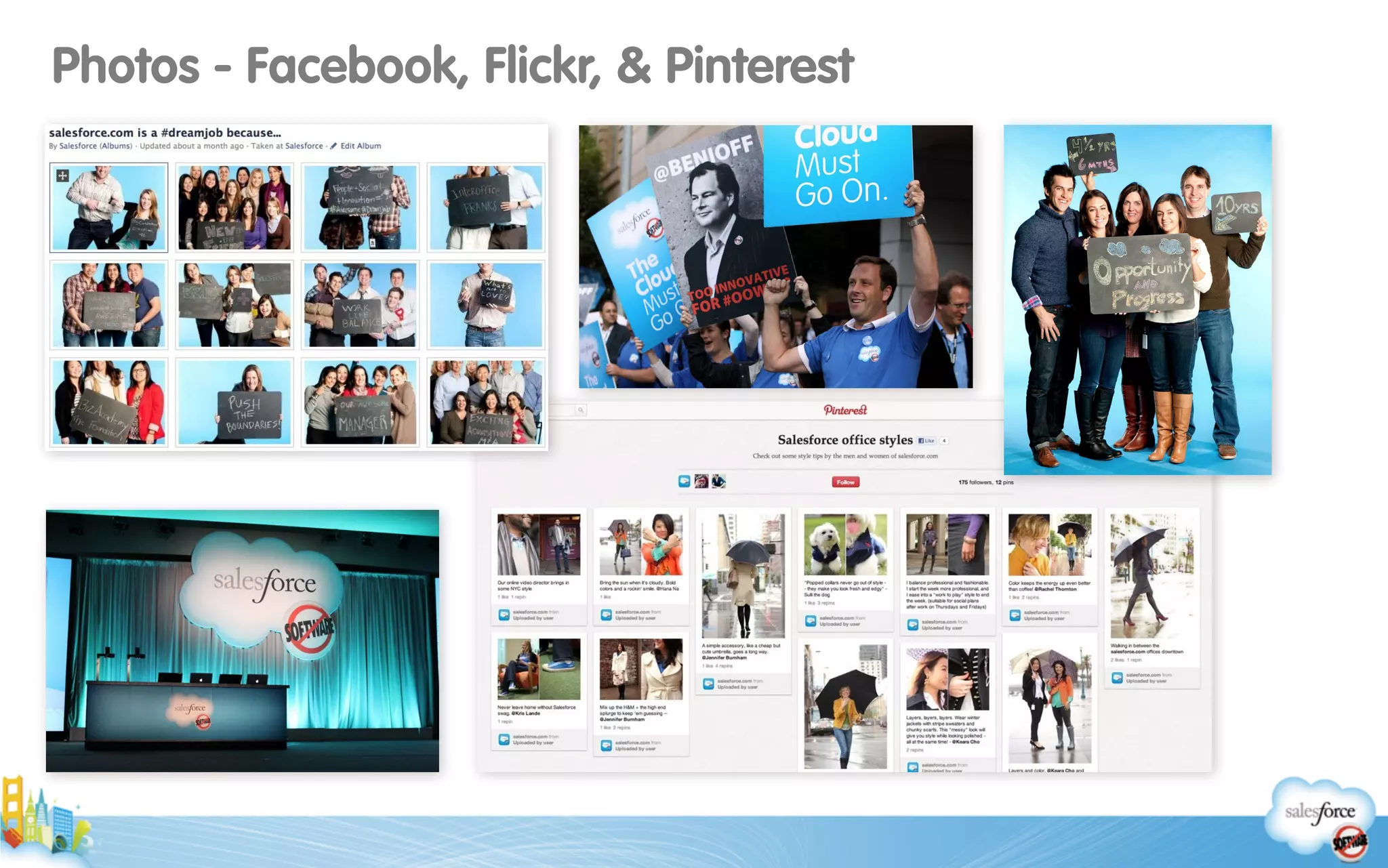 Photos - Facebook, Flickr, & Pinterest
 