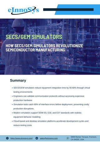 How SECSGEM Simulators Revolutionize Semiconductor Manufacturing | PDF