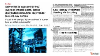Model Training
Low-latency Prediction
Serving via Batching
 