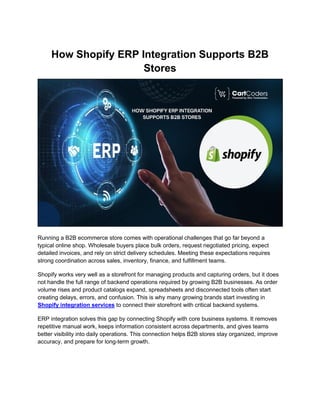 Detailed Guide to Shopify ERP Integration for B2B Stores | PDF