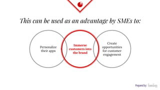 Personalize
their apps
Create
opportunities
for customer
engagement
This can be used as an advantage by SMEs to:
Immerse
customers into
the brand
 