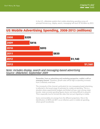 Don’t Worry, Be ‘Appy




                        In the U.S., eMarketer predicts that mobile advertising spending across ...