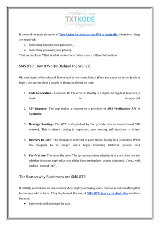 How SMS OTP Authentication Works (Complete Guide) | PDF