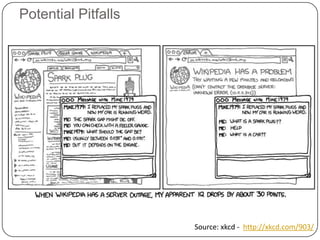 Potential Pitfalls




                     Source: xkcd - http://xkcd.com/903/
 