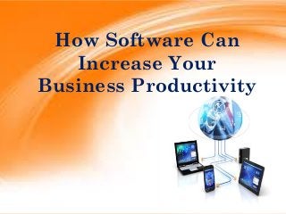 How Software Can
Increase Your
Business Productivity
 