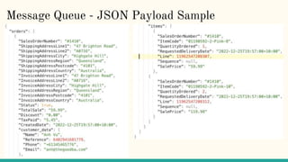 Message Queue - JSON Payload Sample
 