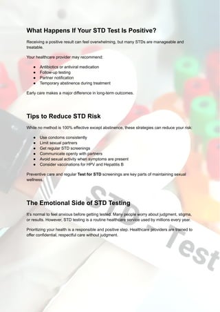 When and How Soon to Get Tested for STDs After Exposure | PDF