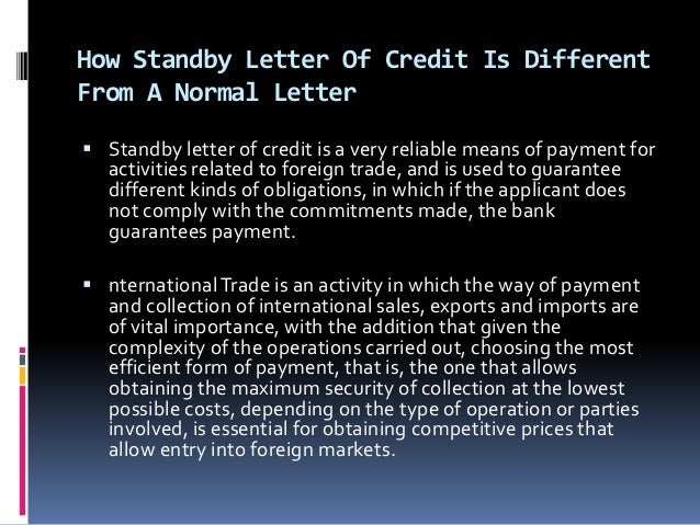 How Standby Letter Of Credit Is Different From A Normal Letter.pptx