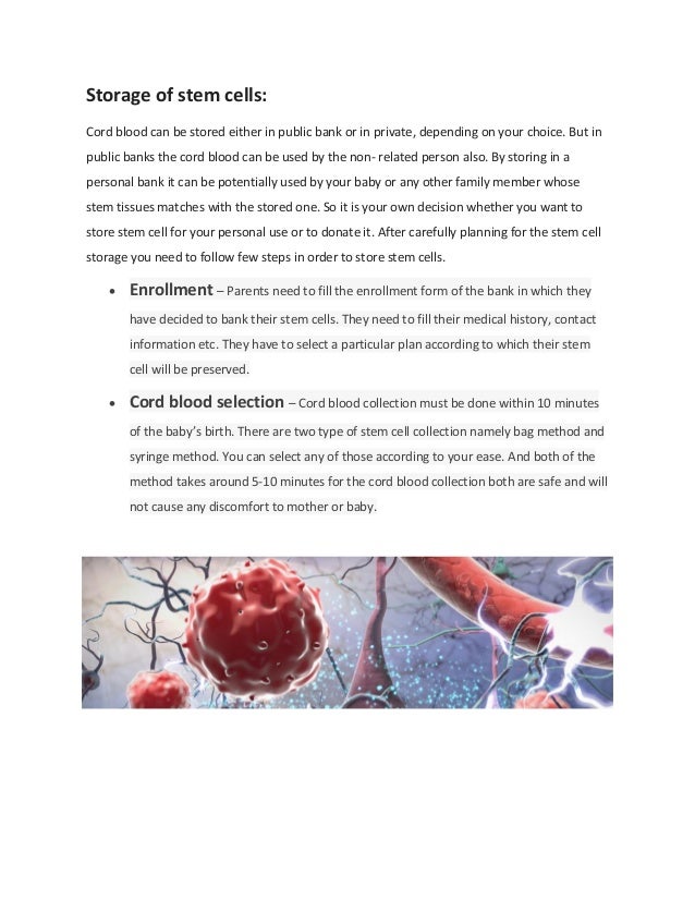 How stem cells are stored for the future use