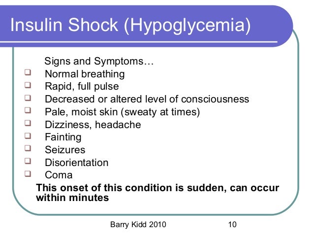 What causes insulin shock?