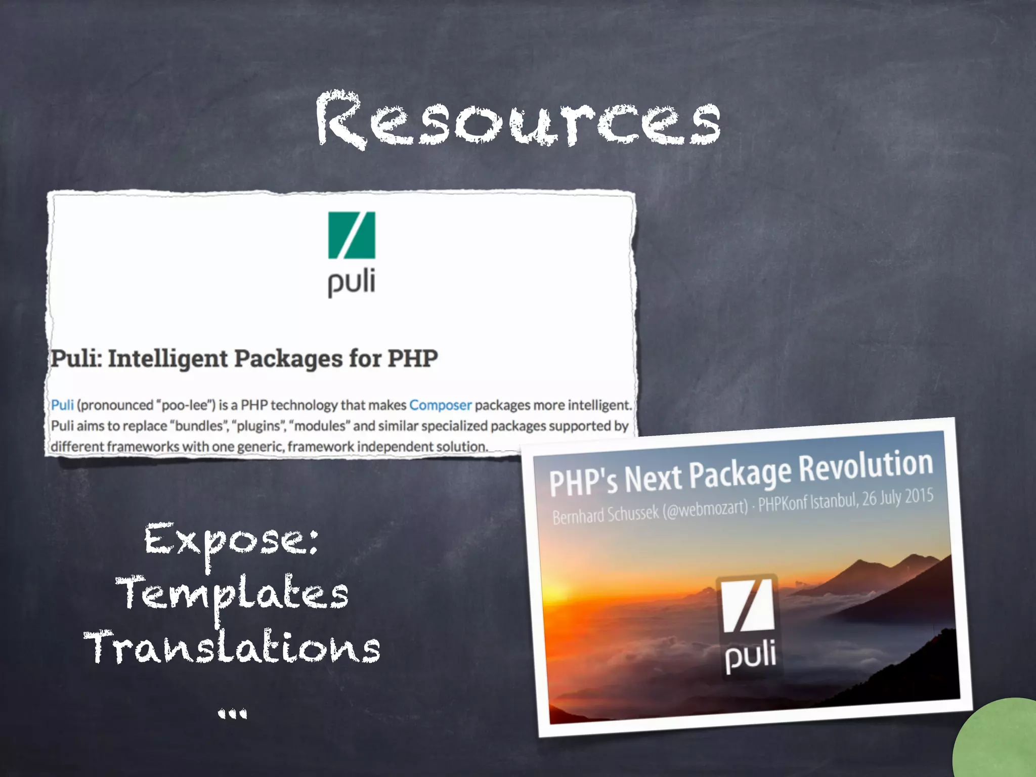 Resources
Expose:
Templates
Translations
...
 