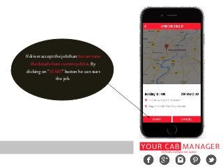 If driver acceptthe jobthanhe canview
the detailsfromcurrentjoblist.By
clicking on“START”buttonhe canstart
the job.
 