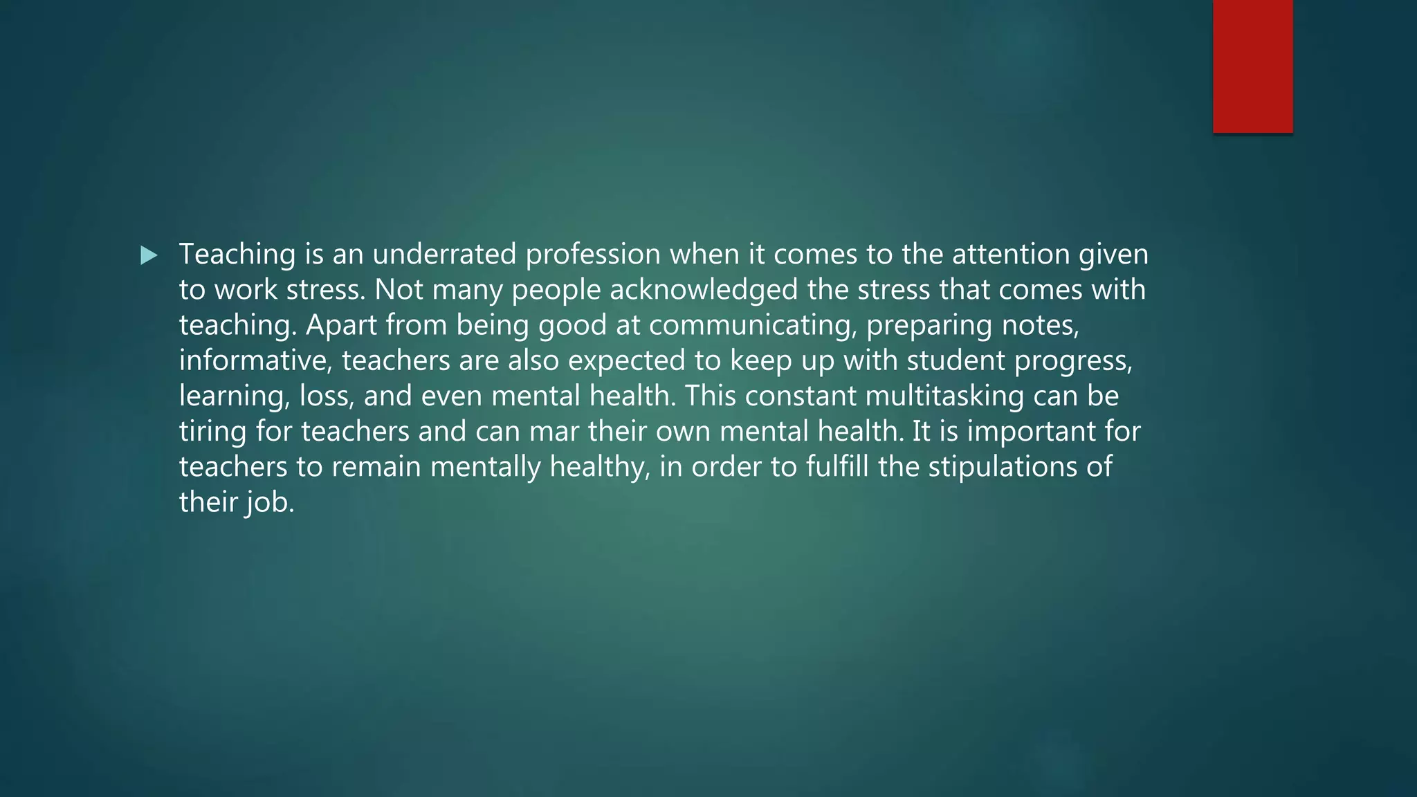 How teachers can achieve a positive work life balance | PPTX