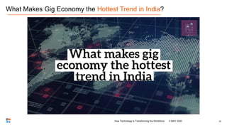 What Makes Gig Economy the Hottest Trend in India?
255 MAY 2020How Technology is Transforming the Workforce
 
