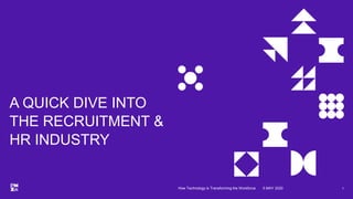 A QUICK DIVE INTO
THE RECRUITMENT &
HR INDUSTRY
75 MAY 2020How Technology is Transforming the Workforce
 