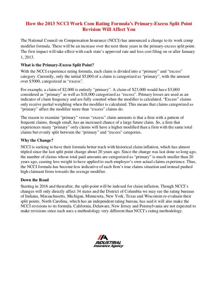 Ncci Workers Compensation Experience Rating Worksheet Ivuyteq