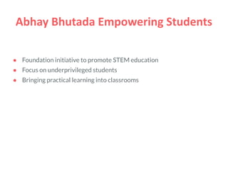How The Abhay Bhutada Foundation Helps Overcome STEM Education Gaps | PDF