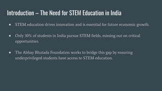 How the Abhay Bhutada Foundation Makes STEM Education Accessible | PDF