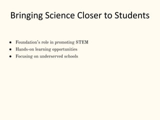 How The Abhay Bhutada Foundation Makes STEM Education More Accessible | PDF