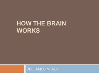 HOW THE BRAIN
WORKS




  DR. JAMES M. ALO
 