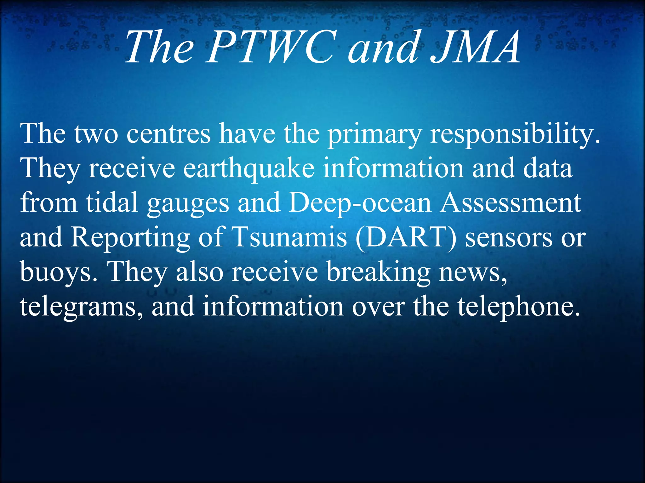 Pacific ocean tsunami warning system