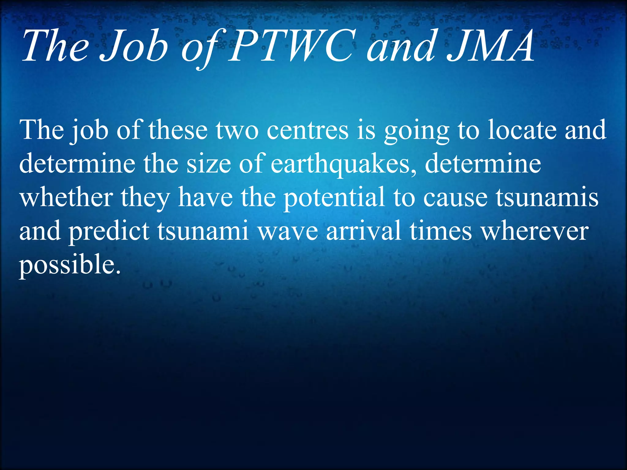 Tsunami warning centre kahan avasthit hai