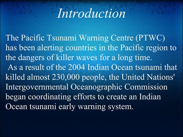 Pacific ocean tsunami warning system