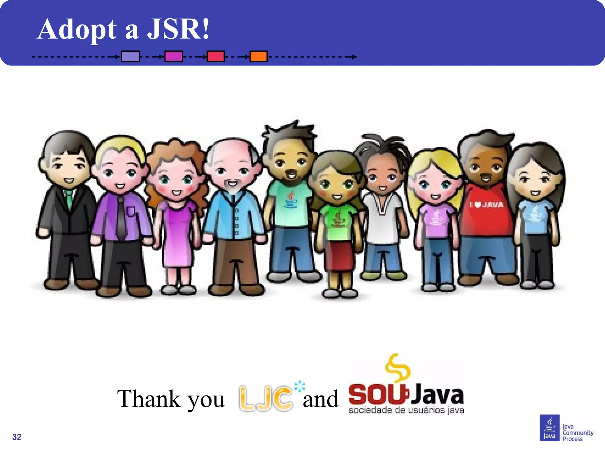 32 
Adopt a JSR! 
Thank you and 
 