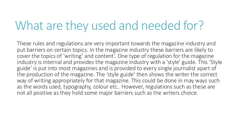 Magazine Regulation