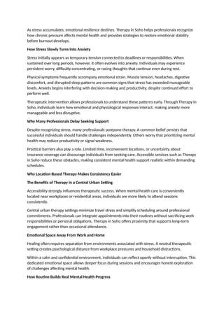 How Therapy in Soho Supports Busy Professionals Managing Stress and ...