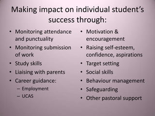 Personal Tutorials How the role of the personal tutor can | PPTX