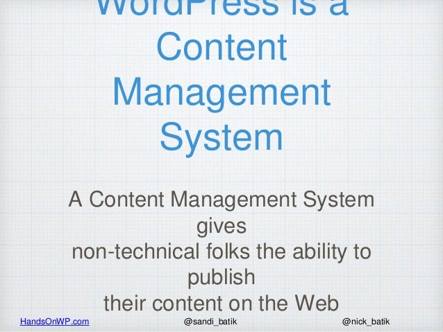 How the Wordpress CMS Really Works
