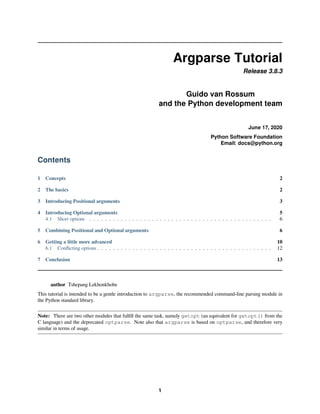 Howto argparse | PDF