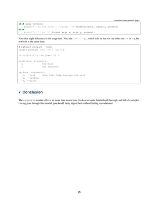 Howto argparse | PDF