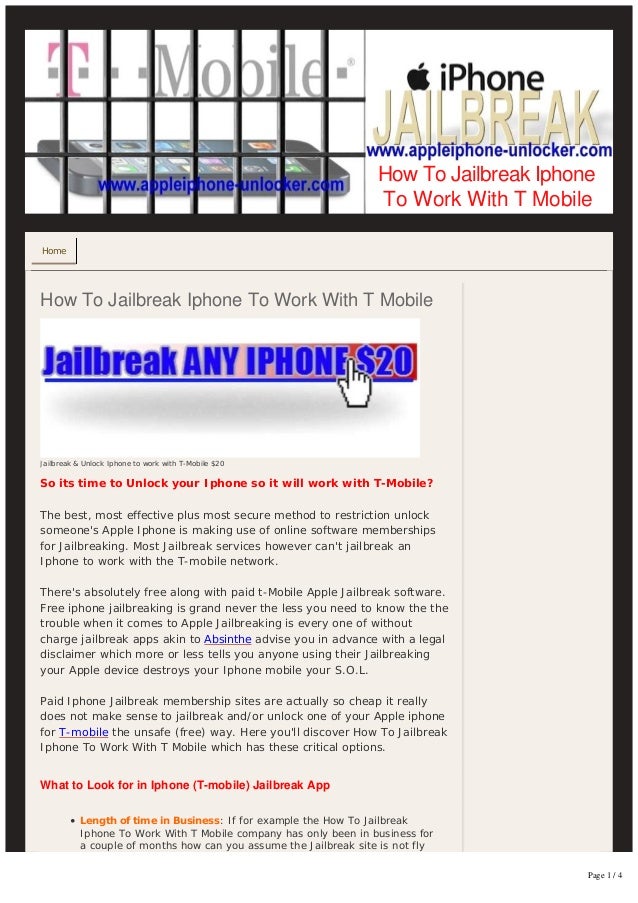 how to phone t mobile jailbreak tmobile [HOW to an x x jailbreak work TO] How with to iphone