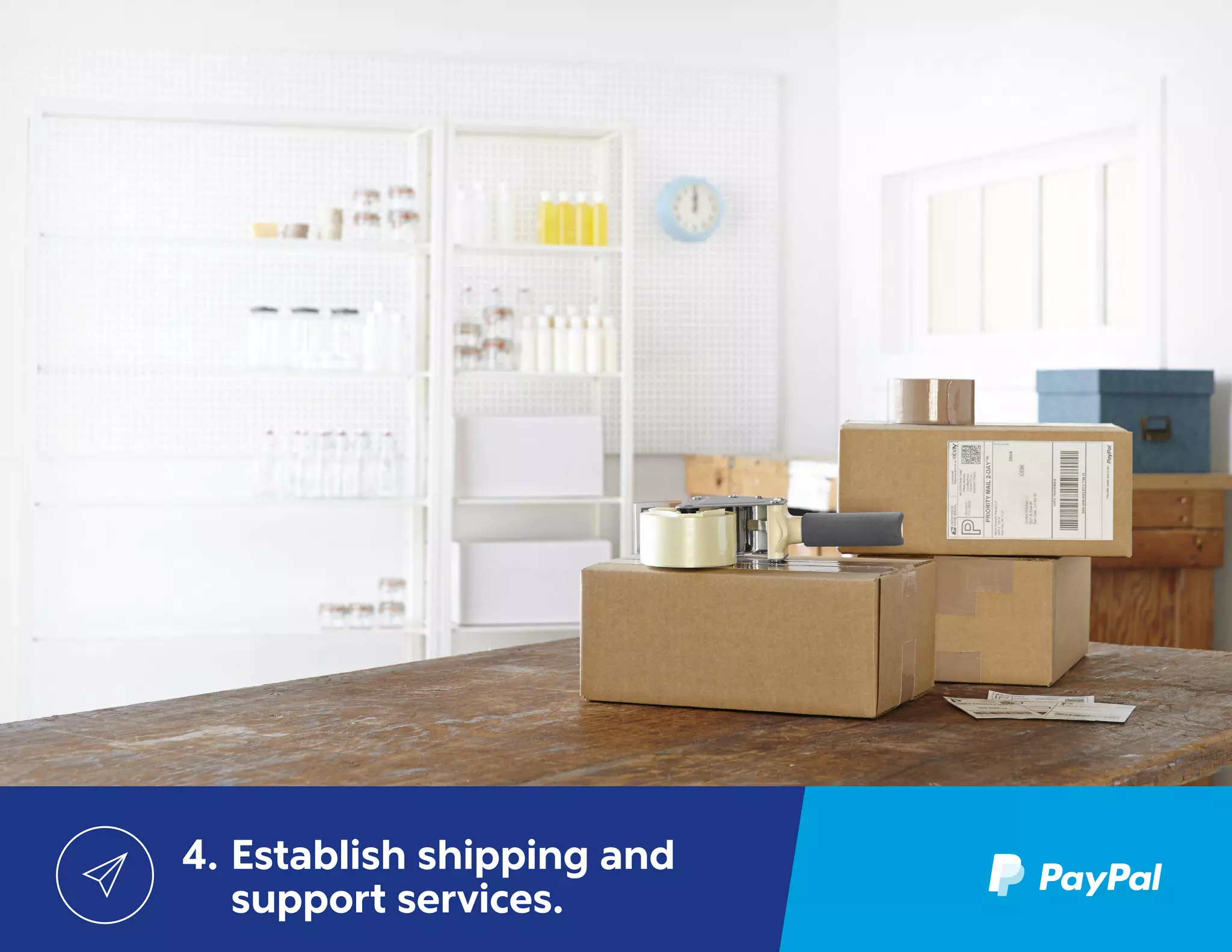 10
4.	Establish shipping and
support services.
 