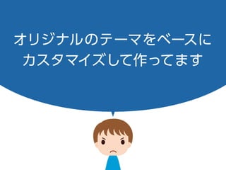 オリジナルのテーマをベースに
カスタマイズして作ってます
 