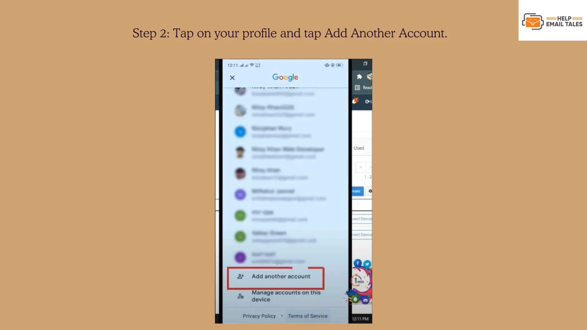 Step 2: Tap on your profile and tap Add Another Account. 