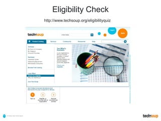 . © TechSoup Global | All rights reserved11
Eligibility Check
http://www.techsoup.org/eligibilityquiz
 